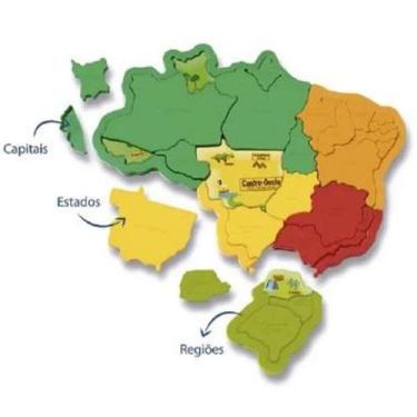 Imagem de Quebra Cabeça 3D Mapa Do Brasil - Plástico - Elka