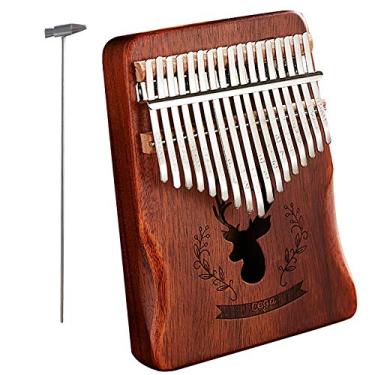 Imagem de Kalimba de 17 teclas, piano de dedo marimba, instrumento de piano de polegar para amantes de música, com martelo de afinação, melhor presente para seu amante (18 cm X 13 cm) retrô