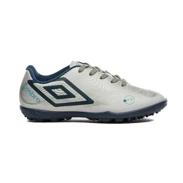 Imagem de Chuteira Society, Orbit Junior, Umbro, Masculina, Branco/Prata/Marinho, 35