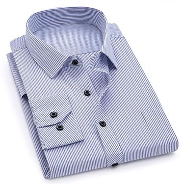 Imagem de Men's Long Sleeve Shirt Stripe Print Casual Slim Fit Large Size Business Dress Shirt Button Shirt (Color : 2102, Size : Asian M Label 39)