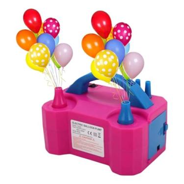 Imagem de BESTVIRTUAL ECOMMERCE Bomba Compressor Elétrico Inflador Bomba de Encher Bolas de Festa Aniversário Casamento 2 Bicos Infladores (ROSA110V)