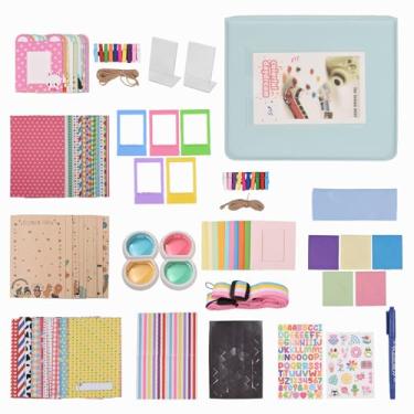 Imagem de CIADAZ Kit de pacote de acessórios para câmera instantânea 15 em 1 1 × álbum de fotos + 1 × caneta + 1 × alça de câmera + 26 × clipes de fotos + 37 × porta-retratos + 3 × cordão para pendurar + 10 ×