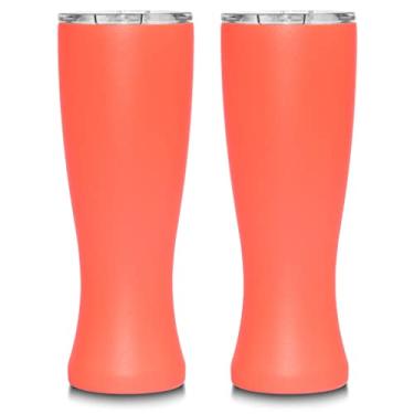 Imagem de MASON FORGE | Copo de cerveja com isolamento duplo de aço inoxidável | Parede dupla isolada a vácuo | Sem suor e condensação | Bebidas quentes ou frias | Vidro estilo Pilsner | 473 ml | Conjunto de 2