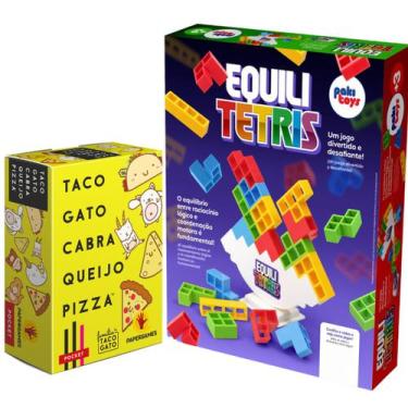Imagem de Jogo Equili Tetris Tabuleiro Mesa E Taco Gato Cartas Pocket Equilibrio