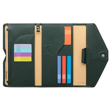 Imagem de ZOPPEN Carteira de viagem multiuso com bloqueio de RFID para passaporte Porta-cartão de vacina e passaporte, combo organizador de documentos com três dobras, essenciais para viagem, One Size, Casual