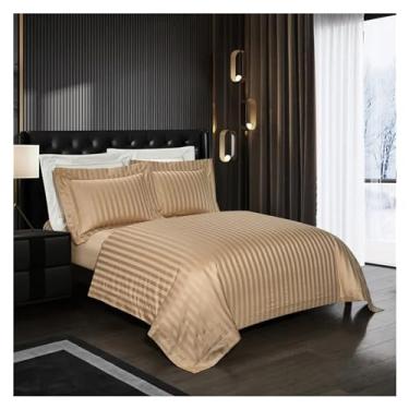 Imagem de Jogo de cama premium, capa de edredom king size, capa de edredom fronha, algodão egípcio (G Queen)