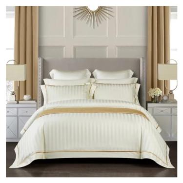 Imagem de Jogo de cama premium, capa de edredom king size, capa de edredom e fronha, algodão egípcio (C Queen)
