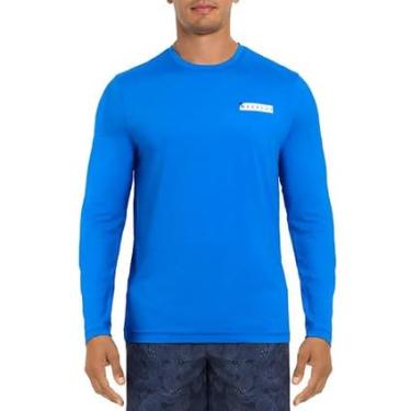 Imagem de Hurley Camiseta masculina de manga comprida híbrida One and Only, Santiago azul, 3G