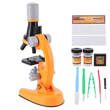 Imagem de Microscópio Biológico, Microscópio Infantil, Rotação de 90 ° Ajustável Simples para Crianças, Presentes, Ferramenta de Aprendizagem (Laranja)