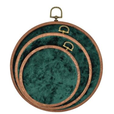 Imagem de Winamny Expositor de pinos de veludo com 3 pacotes Suporte para coleção de broches com alfinetes de esmalte vintage Estojo para guardar brincos, colares e joias (Verde puro)