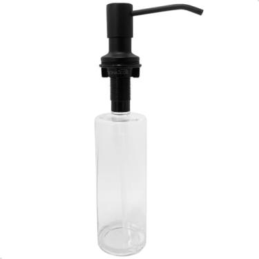 Imagem de Dona D Cor, Porta Detergente Dosador Preto Fosco Aço Inox 304 De Embutir Pia Cozinha 500ml Dispenser Porta Sabonete Líquido Embutido Bancada