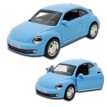Imagem de Miniatura de carro Volkswagen New Beetle Fusca 2012 12 CM, Carrinho de ferro, Abertura de portas, Com Fricção, Carrinhos de coleção, 1/32, Rmz City (Azul bebê)