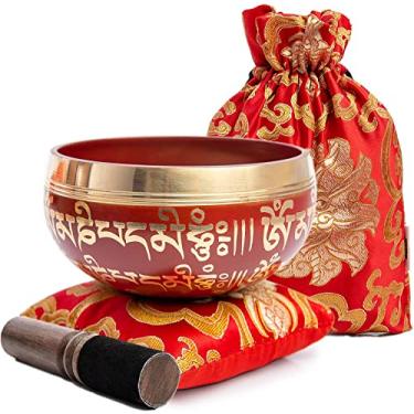 Imagem de Conjunto de tigelas tibetanas para cantar – Fácil de tocar para iniciantes – Autêntico som holístico meditação feito à mão 7 chacras presente de cura do Himalaia Bazaar (preto)