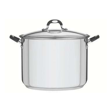 Imagem de Caldeirão Astro Silicone Em Aço Inox Fundo Triplo Tampa De Vidro 30 Cm 15,2 L - Tramont...