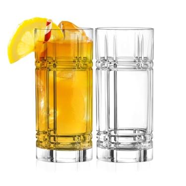 Imagem de Barski Copo Highball - Copos para beber - Conjunto de 2 - Copos Hiball - Copo de cristal de vidro - para água, suco, cerveja, coquetéis mistos, copo de mojito, copos Tom Collins Bar, 340 g, feito na
