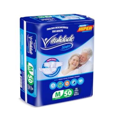 Imagem de Fralda Descartável Geriátrica Prevent Care Vitalidade Sênior Pacotão Revenda Fita (TAMANHO M 50 UNIDADES 40 a 70kg)