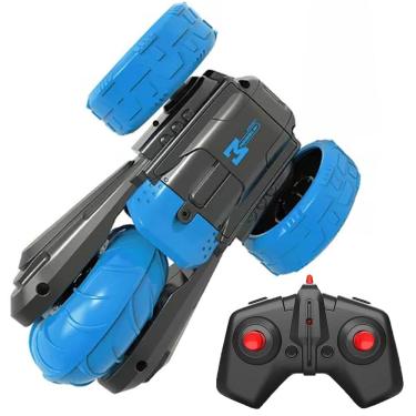 Imagem de Carrinho Controle Remoto Giro 360 90 Graus Flip Som Luzes Super Carro Criança Divertido Criança