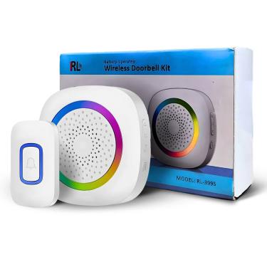 Imagem de Campainha Residencial Sem Fio Wireless Branca Longo Alcance