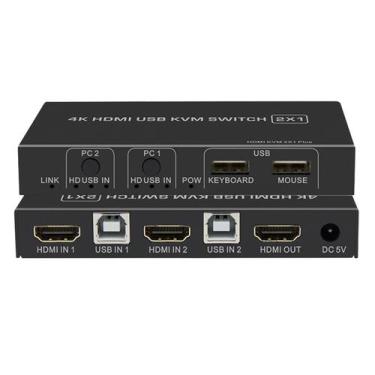 Imagem de Chaveador kvm 2x1 hdmi 4k windows 10 mac appe - HDMatters
