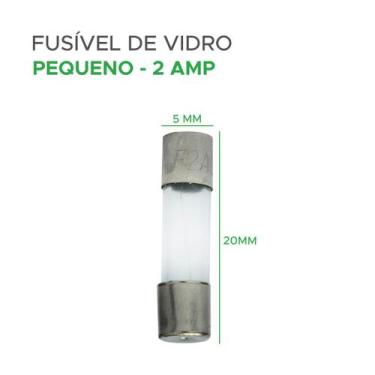Imagem de 100x Fusível De Vidro 5x20 Pequeno Kit Com 100 Peças 2 Amp - GREEN, 04