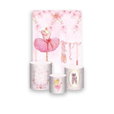 Imagem de Painel De Festa Vertical 1,50 x 2,20 + Trio De Capas Cilindro - Estúdi