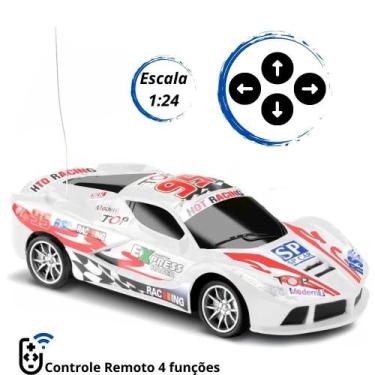 Imagem de Carro de Controle Remoto Redline Race com 4 Funções Branco - Jmd
