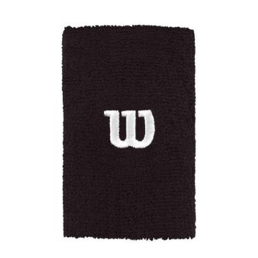 Imagem de Munhequeira Wilson Grande Longa Unisex Algodão Fitness 2un - Par Preto