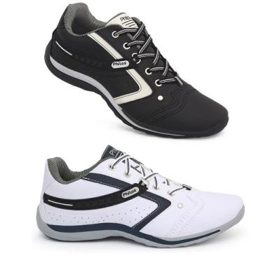 Imagem de Kit Combo 2 Pares-Tênis Sapatenis Masculino Philos West, Preto, Branco