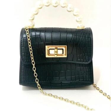 Imagem de Bolsa Clutch Feminina Pequena Blogueira Acessório Alça Curta Longa Mul