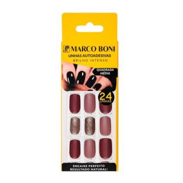 Imagem de Unhas Postiças Adesiva 24UN Modelo Quadrada Média Marco Boni, Rosa Shi