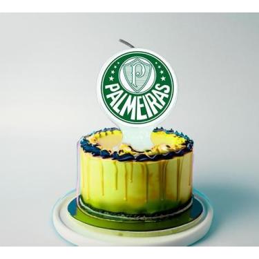 Imagem de Vela Plana Decoração emblema Palmeiras festa aniversário - festcolor