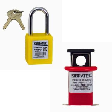 Imagem de Kit Cadeado com Trava de Segurança para Disjuntor DIN - SIBRATEC, (2 p