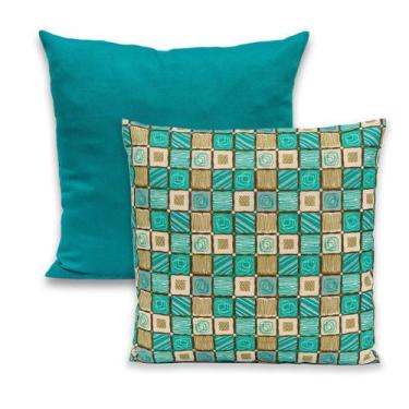Imagem de Kit 2 Capas de Almofada 40x40 Zíper Gorgurinho Lisa e Estampada - BEM 