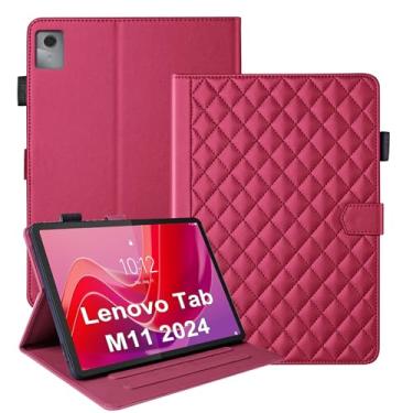 Imagem de Capa para Lenovo Tab M11 / Tab K11 LTE 11 polegadas (TB330FU) 2024 Multi-Angle Viewing Smart Cover Business PU Leather Flip Stand Capa magnética com suporte para caneta e compartimento para cartão -