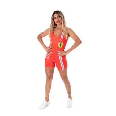 Imagem de Fantasia Piloto Feminina Adulto Macacão Curto Corrida Pilota - Fantasi
