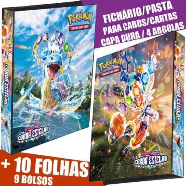Imagem de Pasta Fichário Álbum Pokémon Coroa Estelar Lapras e Cinderace Capa Dur