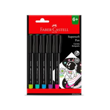Imagem de Caneta 1.0mm Faber-Castell - Supersoft com 5 Cores