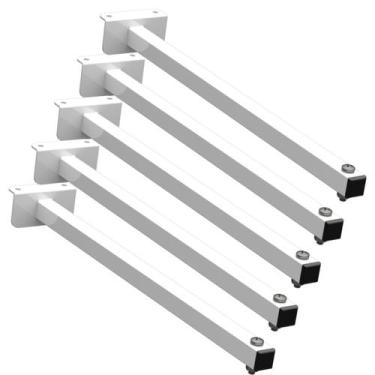 Imagem de KIT 06 Suportes Haste De Refletor Led Parede Fachada Banner Base L Cur