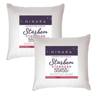 Imagem de Kit 2 Enchimento Recheio Almofadas Refil 55x55 Branco - Ninara
