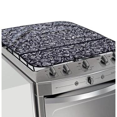 Imagem de Capa Para Vidro De Fogão 5 Ou 6 Bocas Preto e Branco - Recanto da Cost