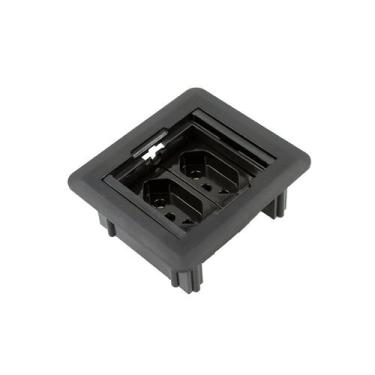 Imagem de Regua suporte caixa embutir universal quadrada 2 tomadas - QTMOV, Cinz