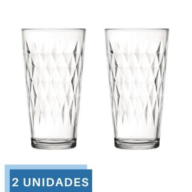 Imagem de Jogo 2 Copos 350ml Vidro Vitrage Suco Agua Transparente Nadir - NADIR 