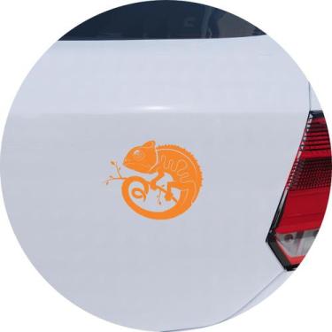 Imagem de Adesivo de Carro Camaleão no Galho - Cor Laranja - Melhor Adesivo, Lar