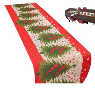 Imagem de Caminho de Mesa Passadeira Toalha Natal Natalino Trilho Arvore de Nata