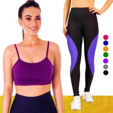 Imagem de KIT conjunto TOP ALÇA FINA bojo + CALÇA LEG LEGGING REDINHA Feminino A