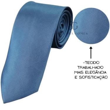 Imagem de Gravata azul marinho tecido trabalhado quadradinho para padrinhos e ev