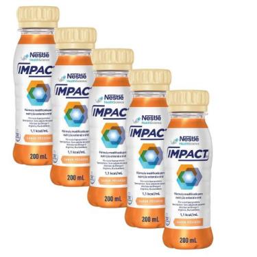 Imagem de Kit 5 Impact Nutrição Enteral e Oral Pêssego 200ml