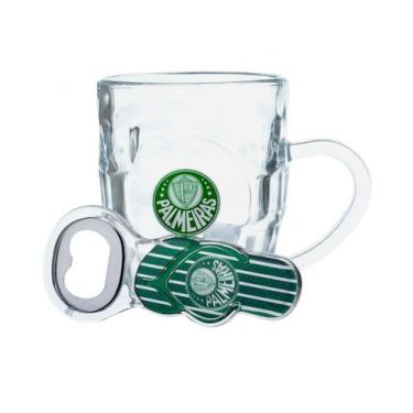 Imagem de Caneca Vidro 310ml Com Abridor Palmeiras - mileno