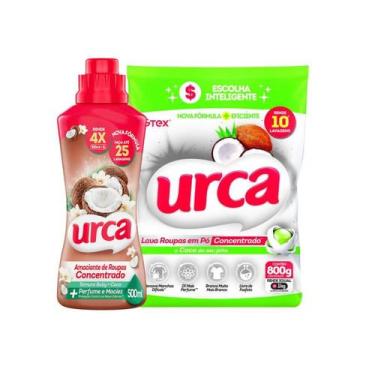 Imagem de Kit Urca Coco 1 Lava Roupas pó Concentrado 800g + 1 Amaciante Concentr