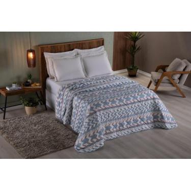 Imagem de Cobertor cama casal padrão 400 fios dupla face 100% poliéster micro pe